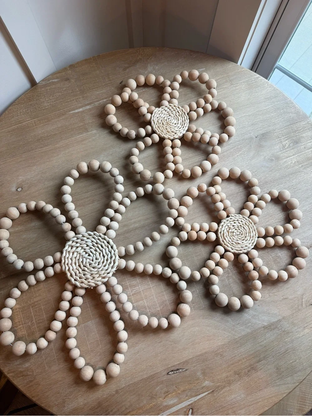 Hobby Lobby Natural Wood Bead Flower Wall Decor
